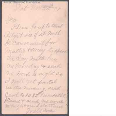 George W. Summers from William D. Woodbridge, Nov 5, 1887