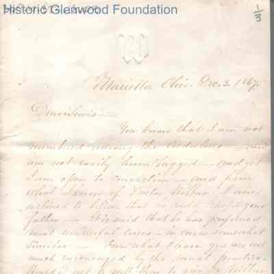 Lewis Summers from John M. Woodbridge, Dec 3, 1867
