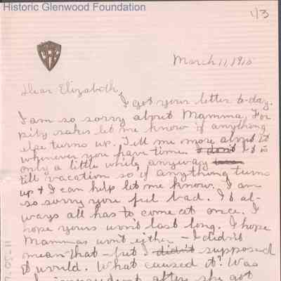 Elizabeth G. Quarrier from Lucy S. Quarrier, Mar 11, 1915