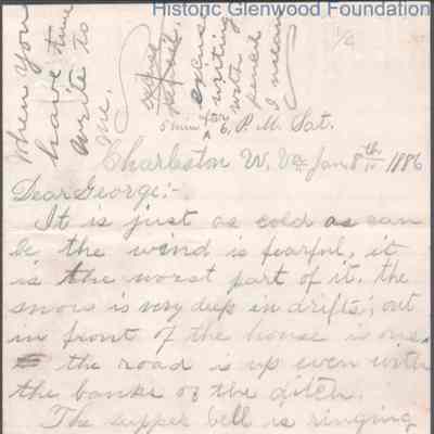 George W. Summers from Amacetta Summers, Jan 8, 1886
