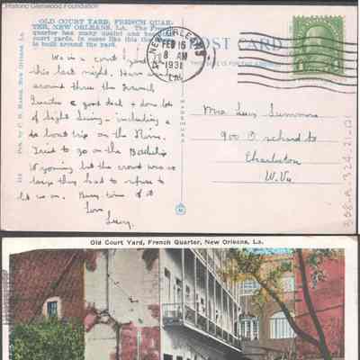 Postcard to Lucy W. Summers from Lucy S. Quarrier, Feb 16, 1931