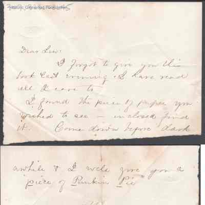 Lewis Summers from Lucy W. Summers, no date