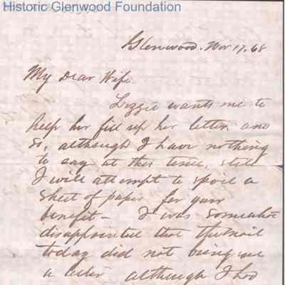 Lucy W. Summers from Lewis Summers, Nov 17, 1868