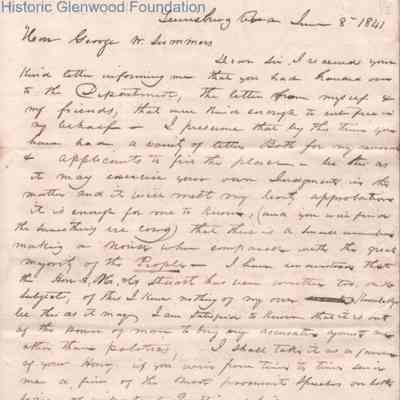 Judge George Summers from Samuel S. Smith, Jun 8, 1841