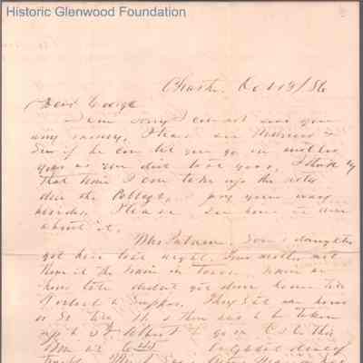 George W. Summers from Lewis Summers, Oct 13, 1886