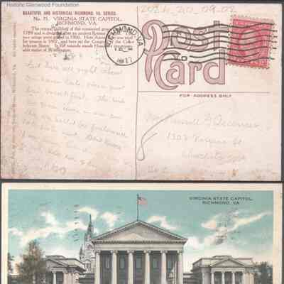 Postcard to Elizabeth S. Quarrier from Russell G. Quarrier, c. 1917