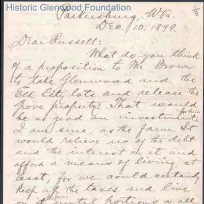 Russell G. Quarrier from George W. Summers, Dec 10, 1899