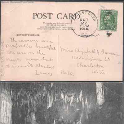 Postcard to Elizabeth G. Quarrier from Lucy S. Quarrier, Oct 27, 1914