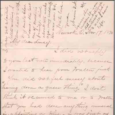 Lucy W. Summers from Naomi T. Newkirk, Nov 17, 1890