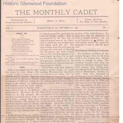 Kanawha Military Institute Monthly Cadet, Oct 20, 1881