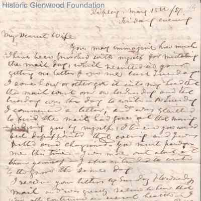 Amacetta Laidley Summers from Judge George Summers, May 15, 1857