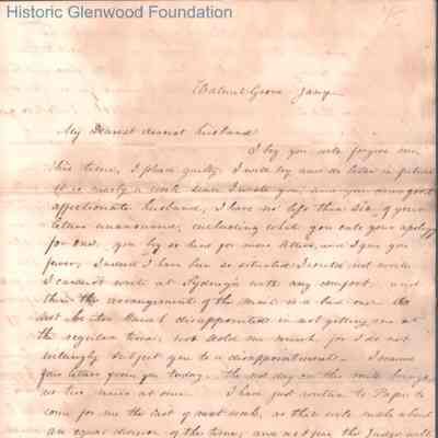 Judge George Summers from Amacetta Laidley Summers, Jan 1843