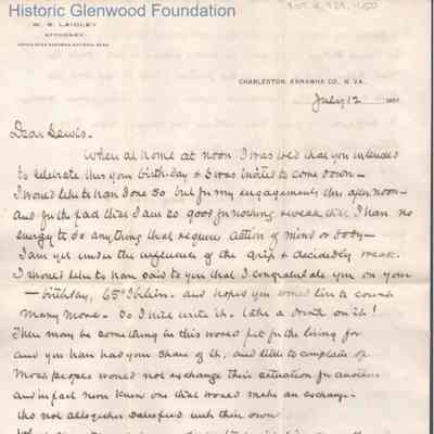 Lewis Summers from William S. Laidley, Jul 12, 1907