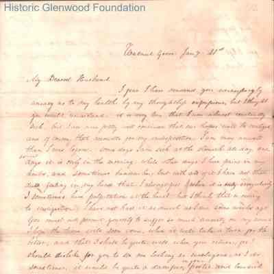 Judge George Summers from Amacetta Laidley Summers, Jan 21, 1843