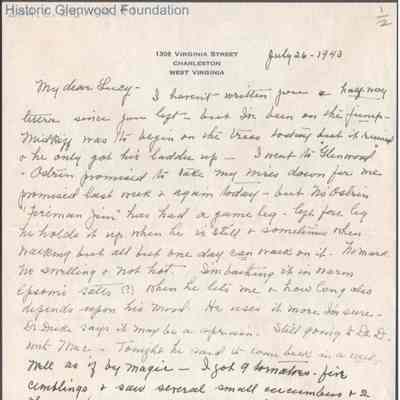 Lucy S. Quarrier from Elizabeth S. Quarrier, Jul 26, 1943