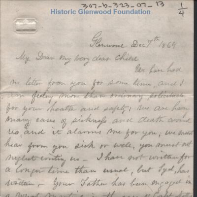 Lewis Summers from Amacetta Laidley Summers, Dec 7, 1864