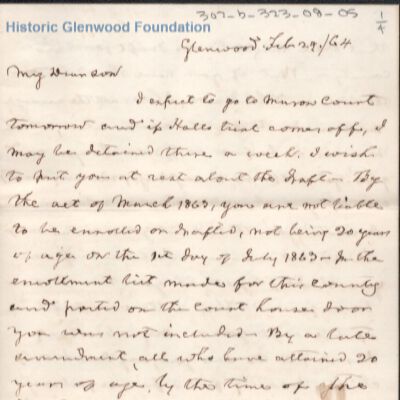 Lewis Summers from Judge George Summers, Feb 24, 1864