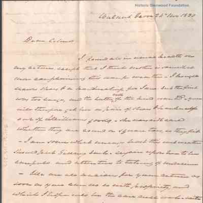 Celina Summers from Judge Lewis Summers, Nov. 24, 1830