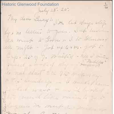 Lucy S. Quarrier from Elizabeth S. Quarrier, Jul 28, 1925