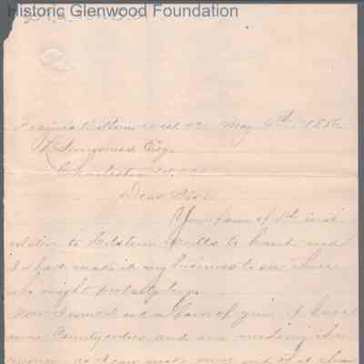 Lewis Summers from Lucian P. Proffitt, May 6, 1886