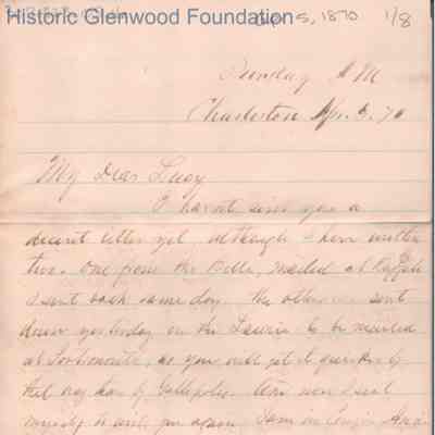 Lucy W. Summers from Lewis Summers, Apr 5, 1870