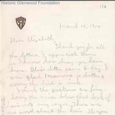 Elizabeth G. Quarrier from Lucy S. Quarrier, Mar 15, 1915