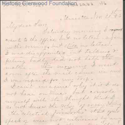 Lewis Summers from Lucy W. Summers, Nov 20, 1866