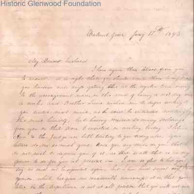 Judge George Summers from Amacetta Laidley Summers, Jan 17, 1843