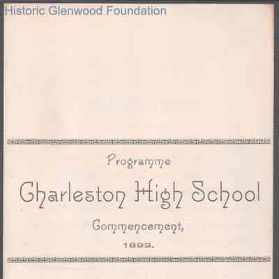 Charleston High School Commencement Program, 1893