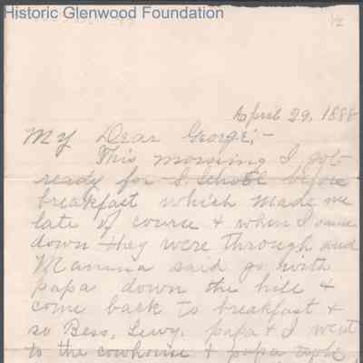 George W. Summers from Amacetta Summers, Apr 29, 1888