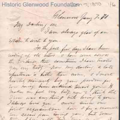 Lucy W. Summers from Lewis Summers, Jan 7, 1870