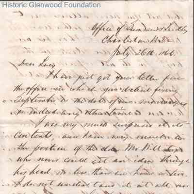 Lucy W. Summers from Lewis Summers, Jul 26, 1866