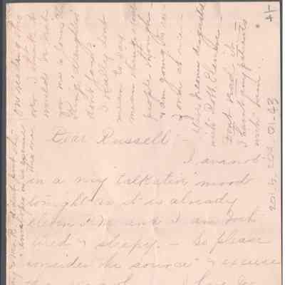 Russell G. Quarrier from Elizabeth S. Quarrier, Dec 18, 1888