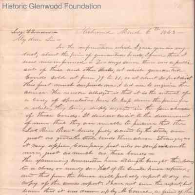 Judge Lewis Summers from Ezra Walker, Mar 6, 1843