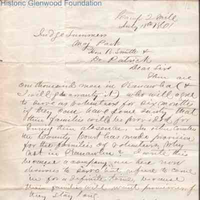 Judge George Summers From J. W. Davis, Jul 18, 1861