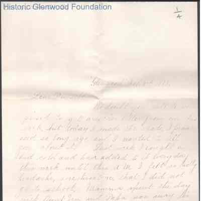 Russell G. Quarrier from Elizabeth S. Quarrier, Feb 3, 1888