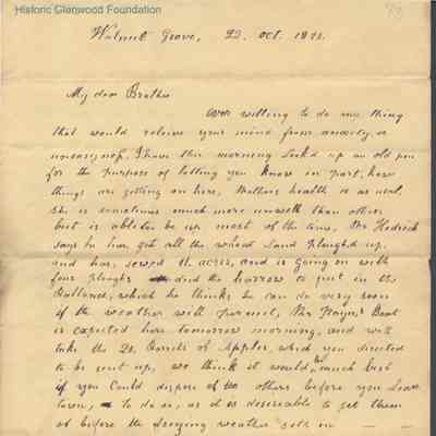 Judge Lewis Summers from Celina L. Summers, Oct 22, 1833