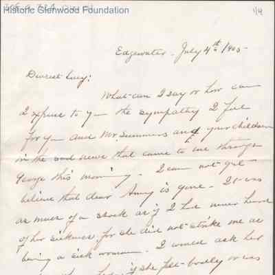 Lucy W. Summers from Laura W. Gallaher, Jul 4, 1905