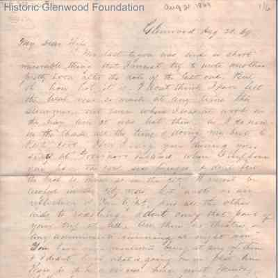 Lucy W. Summers from Lewis Summers, Aug 21, 1869