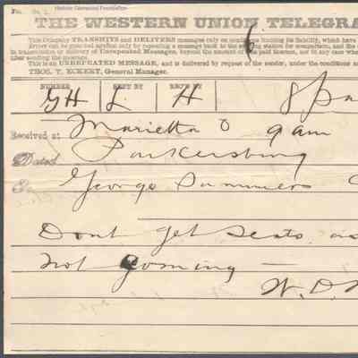 George W. Summers from William D. Woodbridge, Nov 18, 1887
