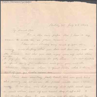 Elizabeth S. Quarrier from Russell G. Quarrier, Jul 29, 1909