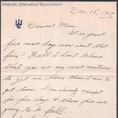 Elizabeth S. Quarrier from Alexander W. Quarrier, Dec 15, 1919