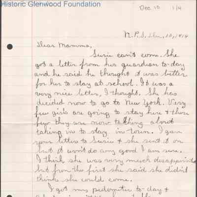 Elizabeth S. Quarrier from Lucy S. Quarrier, Dec 10, 1914