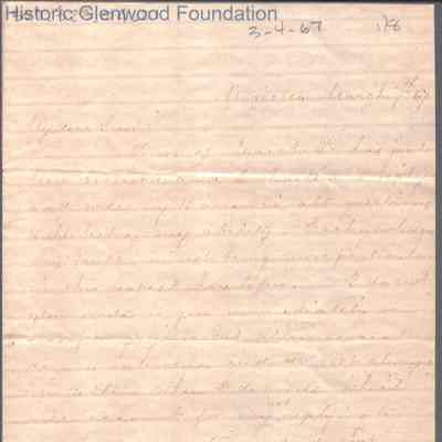 Lewis Summers from Lucy W. Summers, Mar 7, 1867