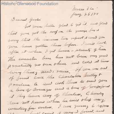Elizabeth S. Quarrier from Russell G. Quarrier, Jul 25, 1928