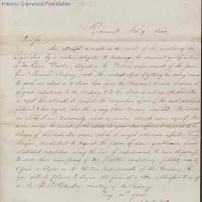 Judge Lewis Summers from Joseph C. Cabell, Feb 9, 1843
