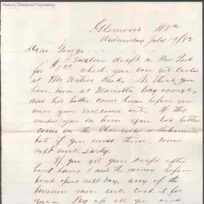 George W. Summers from Lewis Summers, Jul 19, 1882