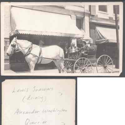 Lewis Summers in buggy with Alexander W. Quarrier, no date