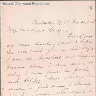 Lucy S. Quarrier from Elizabeth S. Quarrier, Feb 26, 1915
