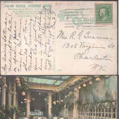 Postcard to Elizabeth S. Quarrier from George W. Summers, Jun 22, 1912